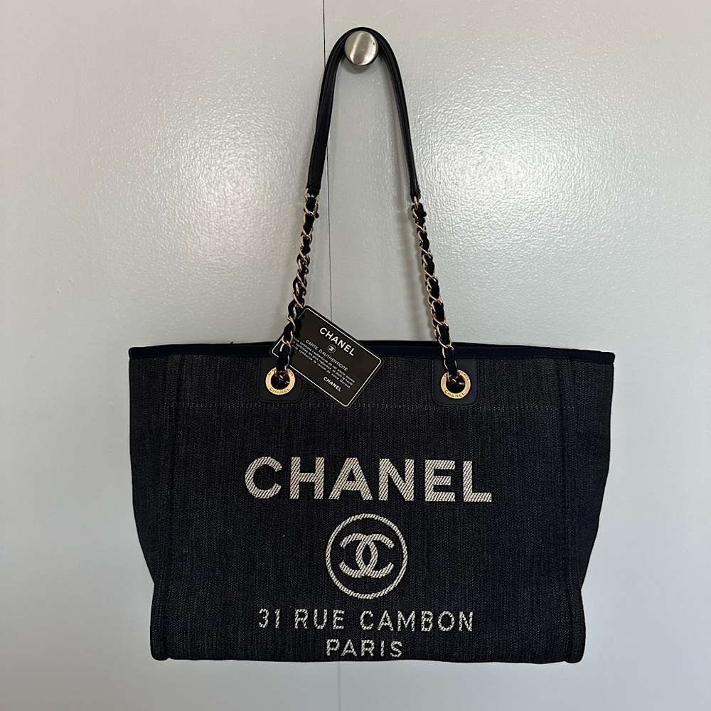 AUTHENTIC Chanel Deauville Denim Tote